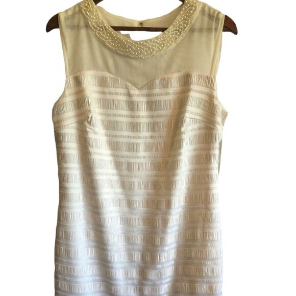 STUDIO I Ivory Pearl Sheath Dress - Picture 1 of 10